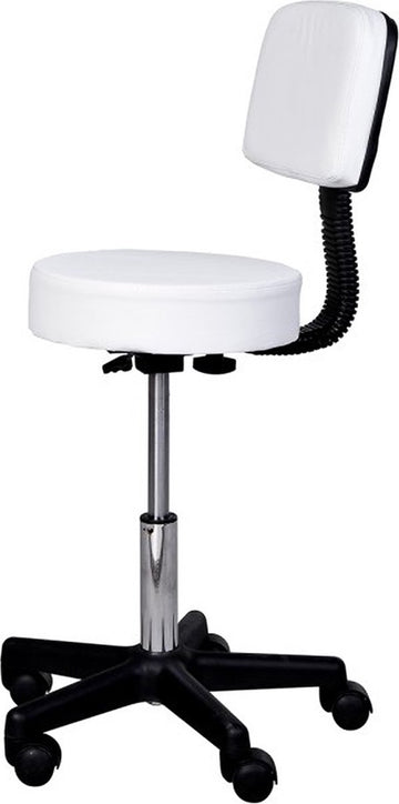 Tabouret comfort - Tabouret met rugleuning - Werkkruk - Draaikruk - Kapperskruk - In hoogte verstelbaar - Zwart