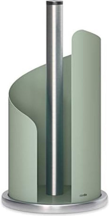 keukenrolhouder roestvrij staal mat H 30 Ø 15 cm rolhouder papierrolhouder voor keukenrolhouder staand (Groen)