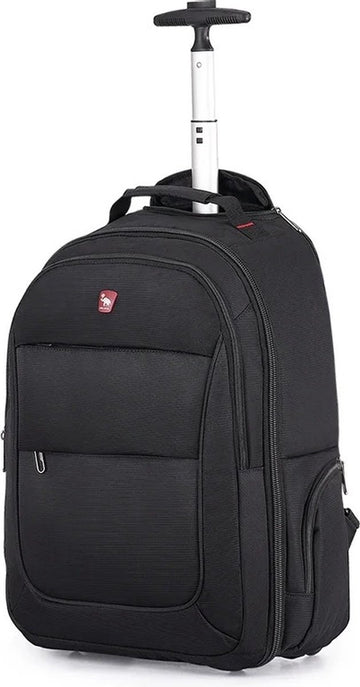 ByLoesje® Trolley Rugzak - Wieltjes - Handvat - Bagage - Zwart - Inhoud 29 liter - Laptopvak