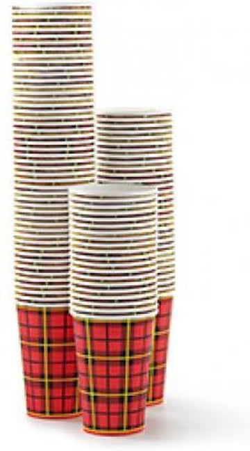 2500 wegwerp drinkbekers met Schotse ruit | 180ml