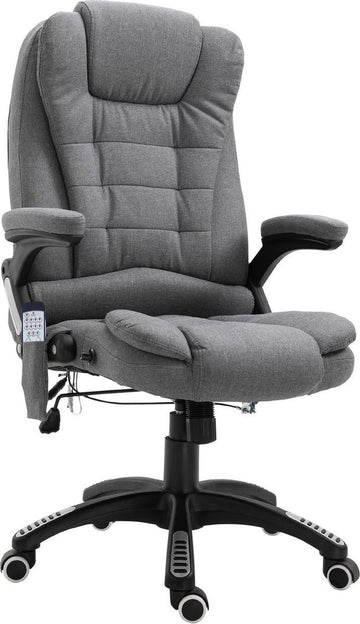 Bureaustoel - Bureaustoel ergonomisch - Directiestoel - Massage stoel - Bureaustoelen voor volwassenen - Grijs