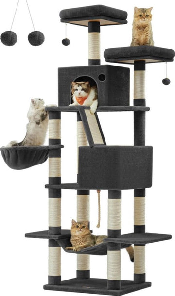 Krabpaal voor zware katten - Hoge krabpaal - Krabpaal boomstam - Krabpaal voor grote katten - Kat toren - Krabpaal plafond - Stevige krabpaal - Krabpaal voor katten - XXL - Katten verblijf