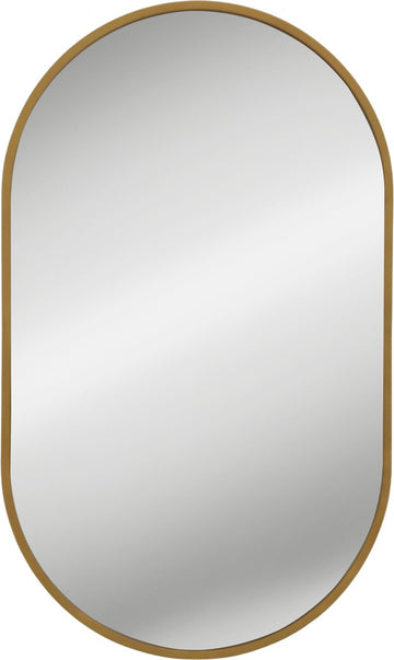 Badkamerspiegel Ovaal goud - Metaal - Spiegel - Hangspiegel - Wandspiegel - 100x60 cm
