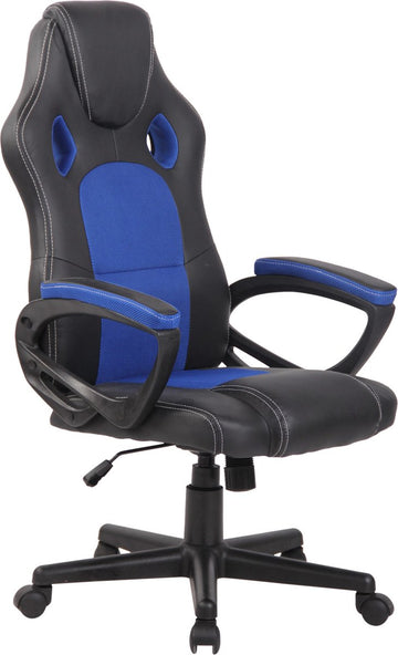 CLP Fire Bureaustoel Kunstleer | Kantoorstoel met Zithoogte: 49 -59 cm blauw