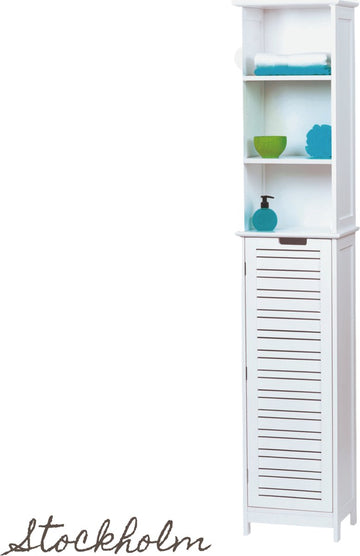 Badkamerkast - Badkamerkasten hoog - Kolomkast badkamer - Badkamermeubel - Wit - 173 x 26 x 35 cm