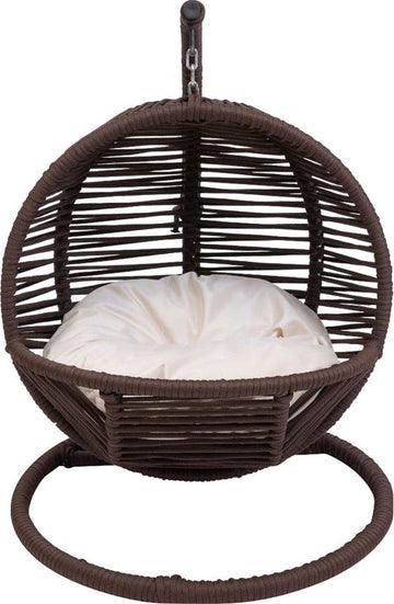Bella Home Simba - Mini Hangstoel - Kat - Hond - Bruin - Creme kussen