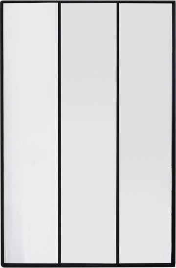4goodz Rechthoek Spiegel Raam Drieluik Metaal 75x115x2 cm - Zwart