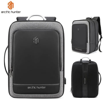 Arctic Hunter Rugzak - Laptop Rugtas - Laptoptas - Akte Tas - 17 Inch - Waterafstotend - Zwart - USB