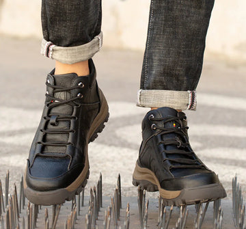 Werkschoenen - 40 - SB - Dames / Heren - Lederen Veiligheidsschoenen - Schoenen voor werk - Werkende laarzen - Beschermende schoenen - Anti ippact - Onmenkijable Sole - Anti slip - Beschermende neus - Beschermende zool