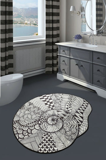 Asir Badmat 100% MICRO POLYAMIDE Anti-allergisch Stof- en Vlekafstotend Antislip Onderzijde Diameter: 140 cm 700 gr/m