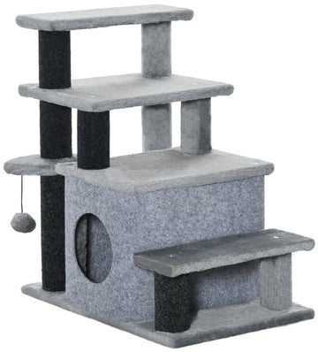 Kattentrap - Krabpaal - Kattenkrabpaal - Huisdierentrap - Hondentrap - Trapje - Opstapje - 60 x 40 x 66 cm