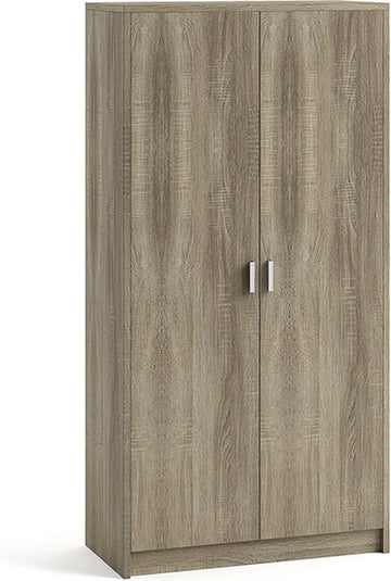 Hoge dichte kast Edwin Sonoma - Breedte 75 cm - Hoogte 148 cm - Diepte 36 cm - Met planken - Met openslaande deuren