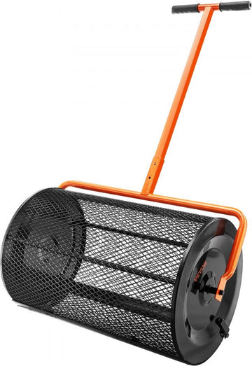 Compoststrooier van staal Turfmosstrooier 1,27x2cm gaasmand Tuingazonstrooier Handgreeplengte verstelbaar van 62 tot 67,5cm 61cm metalen gaasmand Ideaal voor kunstmest zoals compostmestgrond veenmos