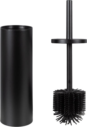 Eleganca Siliconen Toiletborstel met Houder - H37 x Ø9 cm - Wc Borstel - Vrijstaand - Sneldrogend en Hygiënisch - Zwart