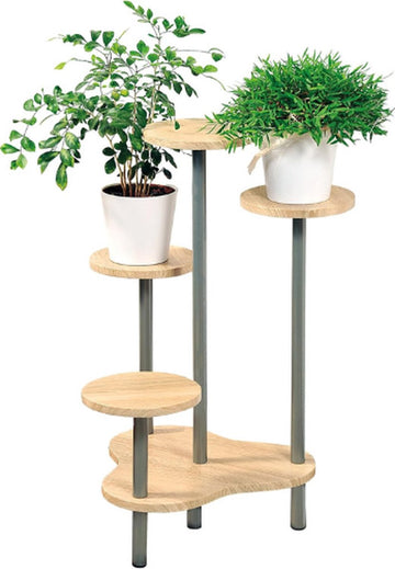 Plantentafel - Bloemenstandaard - Bloementafel voor Binnen - Metaal - 44x44x73cm - Beige