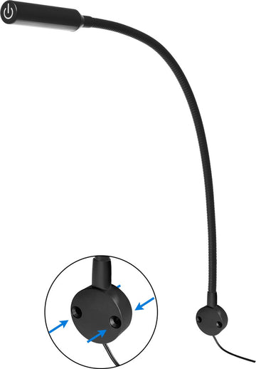 Bed Leeslamp met Dimfunctie - 200lm - Set van 1 - Mat Zwart - met Universele Bevestiging