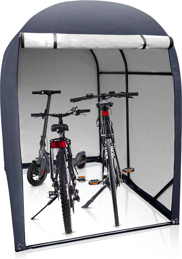 Fietsgarage voor 2 fietsen 34 m³ - Fietsschuur tuinschuur motorgarage afvalcontainerbox tentgarage antraciet