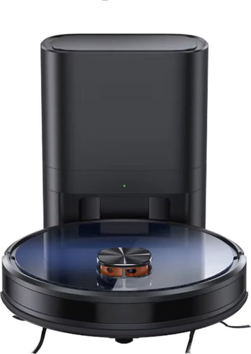 J&R Robotstofzuiger - Automatische lediging - Stofzuiger - Voice control - Zuigen en dwijlen - WiFi - 3KPa Zuigkracht - Smart mapping - Alexa - Google assistant - Zwart