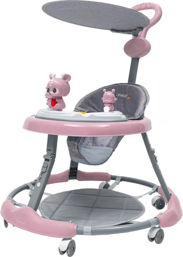Loopstoeltje Baby - Luxe Loopstoel - 3-in-1 - Verstelbare Loopwagen - Opvouwbaar - Jongen & Meisje - Roze