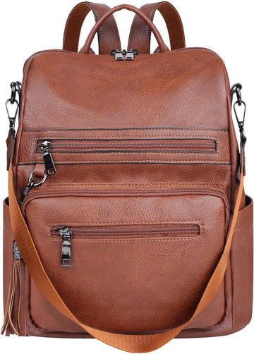 Vrouwen PU Lederen Rugzak - 32 x 31 cm - Compact formaat - Waterdichte Casual laptop tas School Schoudertas voor Dames