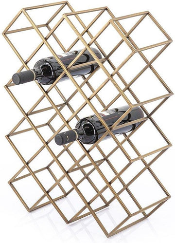 Furnilux - Wijnrek Burly goud metaal large 19 x 43 x 57 cm