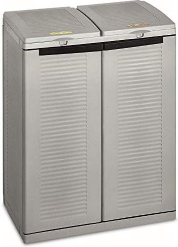 Ecocab 2 Afvalscheidingskast, voor binnen en buiten, 2 aparte vakken, 68 x 39 x 88,7 cm 110Liter