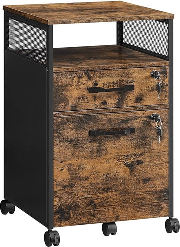Ladekastje - Ladeblok op wieltjes - Ladekastje bureau - Bureaukastje - Nachtkastje - Ladenkastje - Kantoor - Verrijdbare ladekast - Slot - Archiefkast Kantoor Kast - Rolcontainer Voor Onder Bureau - Mobiele Bureau Kast - Afsluitbaar - Met E-Book