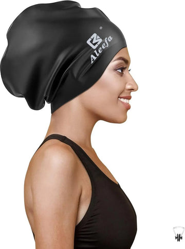 Extra Grote Zwemcap voor Vrouwen met Lang Haar - Siliconen Badmuts voor Vlechten, Dreadlocks, Krullen en Afros | Waterproof, Bescherming voor Haar, Zwemaccessoire