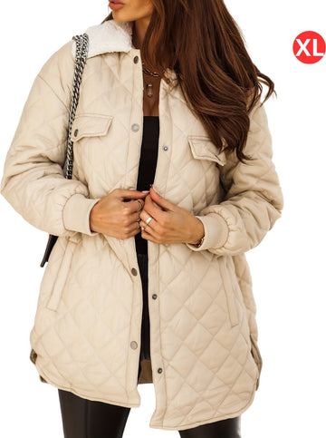 Winterjas - Parka Dames Winterjas - Winter - Volwassen - Stijlvol - Beige - Maat XL
