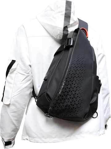 Sling Backsuck Sport Outdoor Borstzak Crossbag Schoudertas voor heren Sling Bag Crossbody Rugzak voor Camping Gym Reizen Wandelen, C-zwart (groot)