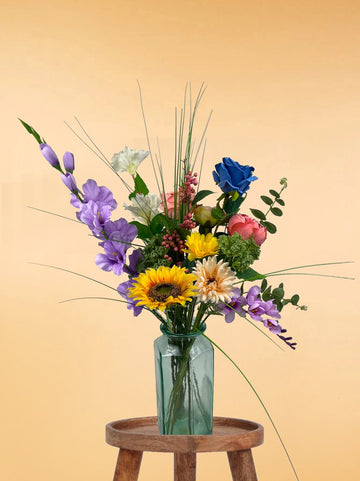 Zijden Boeket – 60-70 cm hoog – 15 stelen - doe-het-zelf boeket – DIY – alle kunstbloemen los geleverd – Lente – multi color – Exclusief vaas – Plukboeket - Veldboeket – Kunstbloemen - nep bloemen - nepbloemen - kunstplanten
