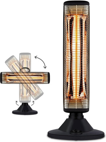 Heater Elektrische Terrasverwarmer 4923 verwarming elektrisch infrarood - binnen buiten - terras serre - zwart