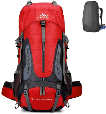 E-Shop4u® - 70L - Backpacks - Backpack - Hiking Backpack - Camping Backpack - Wandelen - Trekking - Rugzak - Outdoor - Lichtgewicht - Nylon - Rood - 70 Liter - Backpack Organizer