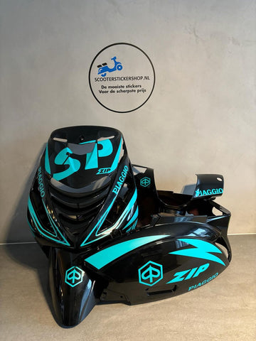 Piaggio Zip - SP pakket - Piaggio Zip Accessoire - Scooter Accessoires - Scooter Stickers - Stickerpakket - Turqouise - Mat