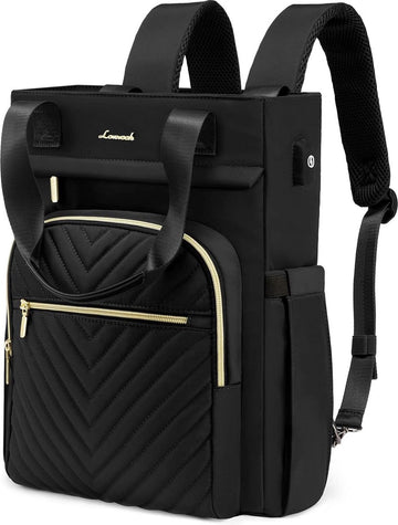 Laptoptas 15.6 inch - Zwart - USB oplaadpoort - Laptop rugzak - 33 x 16 x 41 cm - Waterbestendig - Laptoprugtas 15,6 inch - Anti diefstal vak - Handtas met gouden details