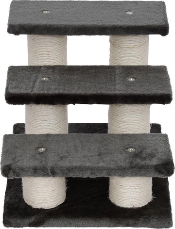 Huisdier trapje met 3 treden grijs 45 x 35 x 34cm