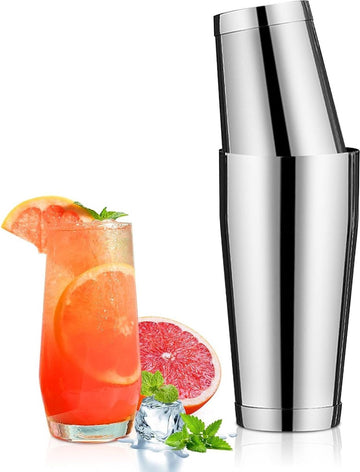 Cocktailset 2-delige roestvrij stalen Boston shaker set 600 ml + 700 ml - voor professionele barkeepers thuis - barfeestjes cocktailliefhebbers