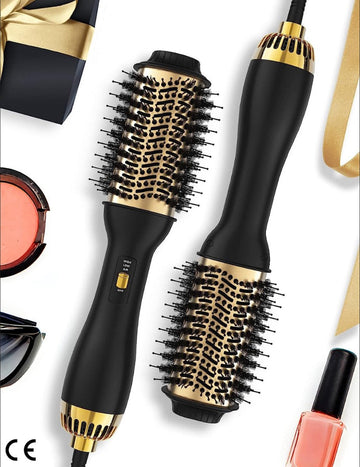 Fohnborstel Professional - 2-in-1 Heteluchtborstel voor Volume, Glans en Styling - Ionische Technologie voor Gezond Haar - Haardroger en Haarborstel in Één - Creëer Salonwaardige Looks
