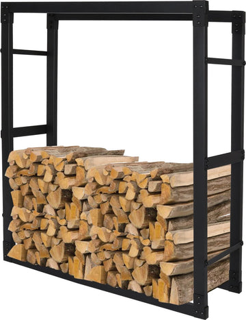 Brandhoutrek houtopslag zwart Metaal Houtopslag 150x100x25cm