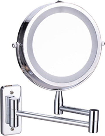 Make Up Spiegel met LED Verlichting - Rond - Scheerspiegel - 3x vergroting - 15 cm - Chroom - Scheerspiegel - Opmaakspiegel - Batterij - Vergroting Spiegel - 360° Verstelbaar