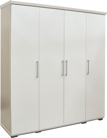 Kledingkast Graham Wit - Breedte 160 cm - Hoogte 183 cm - Diepte 52 cm - Met hanggedeelte - Met planken - Met openslaande deuren