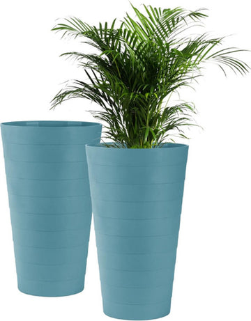 Hoge Bloempot 2stuks - Bloempotten voor binnen en buiten - 50cm Plantenbak - Bloembak - Grote Plantenpot