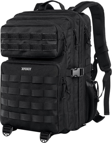 Tactische militaire rugzak 45 l grote inhoud Molle waterdicht survivalrugzak outdoorsport heren dames wandelen reizen fissen kamperen klimmen zwart Rugzak