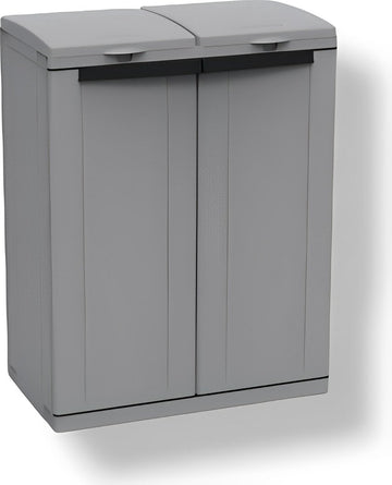EcoTab Opbergkast voor buiten, 2 aparte vakken, materiaal: kunststof, afmetingen: 68 x 39 x 88,7 cm