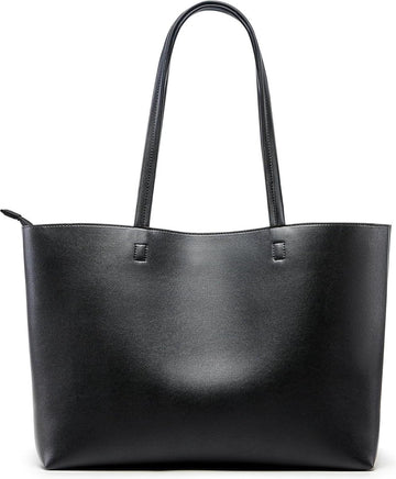 Grote shoppertas voor dames - waterdichte PU-leer handtas met ritssluiting voor werk en reizen Tote bag met rits
