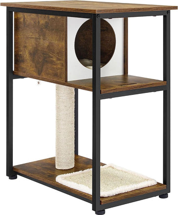 Krabpaal - Krabpaal voor katten - Kattenkrabpaal - Krabpalen - Kattenpaal - Kattenmeubel - 9.3 kg - Roestvrij staal - Bruin -Zwart - 59 x 36 x 67 cm