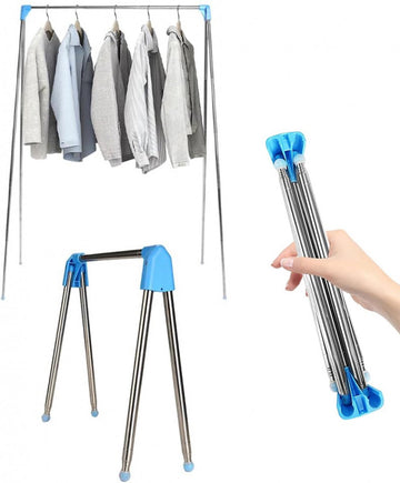 Droogrek - met Stang - Inklapbaar Wasrek - Extra Groot Droogrek - Extra stevig en licht - Geschikt voor reizen - Inklapbaar Droogrek - Mini - 135*90*73cm - Staand Kleding Wasdroogrek - Droogtoren - kleding droogrek - Badkamer/Balkon/Binnen/Buiten