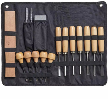 Houtbewerking set 16 delig - Houtbewerking - Houtsnijmes - Houtsnijden gereedschap – Woodcarving knife – Gutsen set - Houtbeitelset
