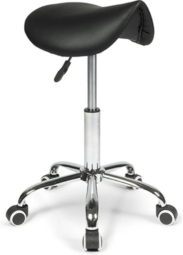 Basic Zadelkruk - Kapperskruk - Tabouret - Op hoogte instelbaar - Min. 62 cm - Max. 75 cm - Zwart
