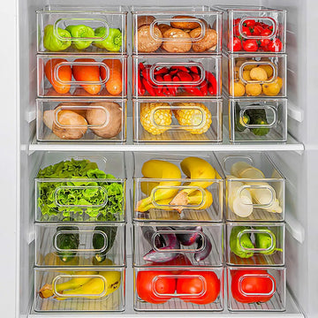Opbergbakken Bijkeuken (Transparant) - Set Koelkast-organizer ,6pcs